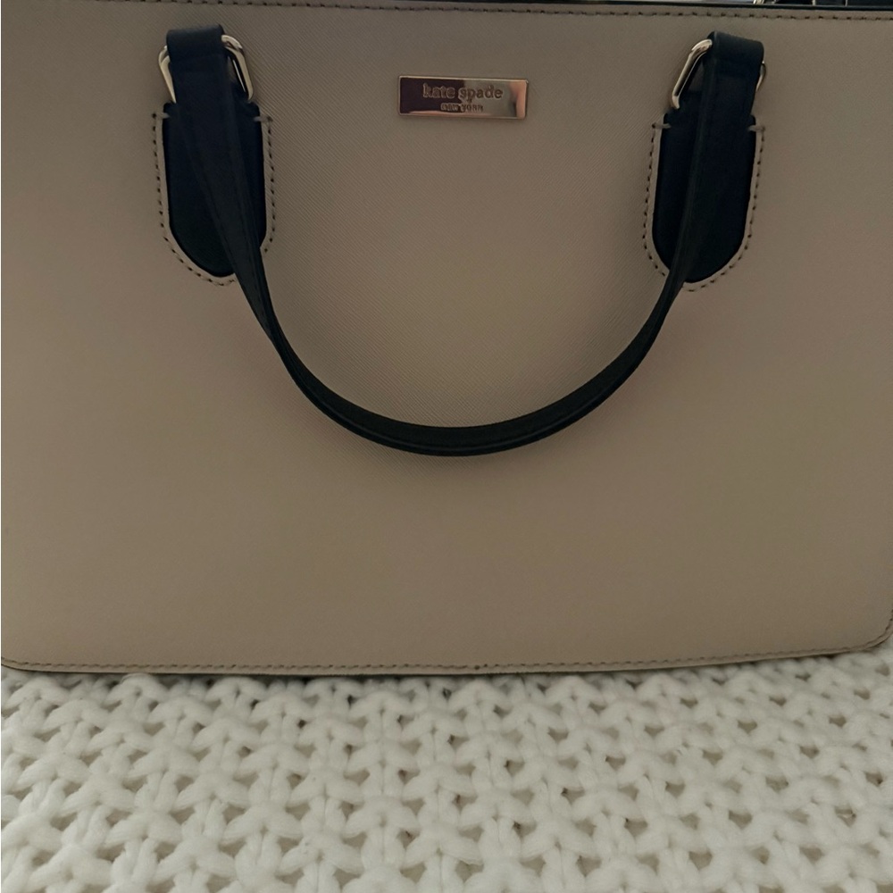 Kate Spade Cream and Black Satchel Bag